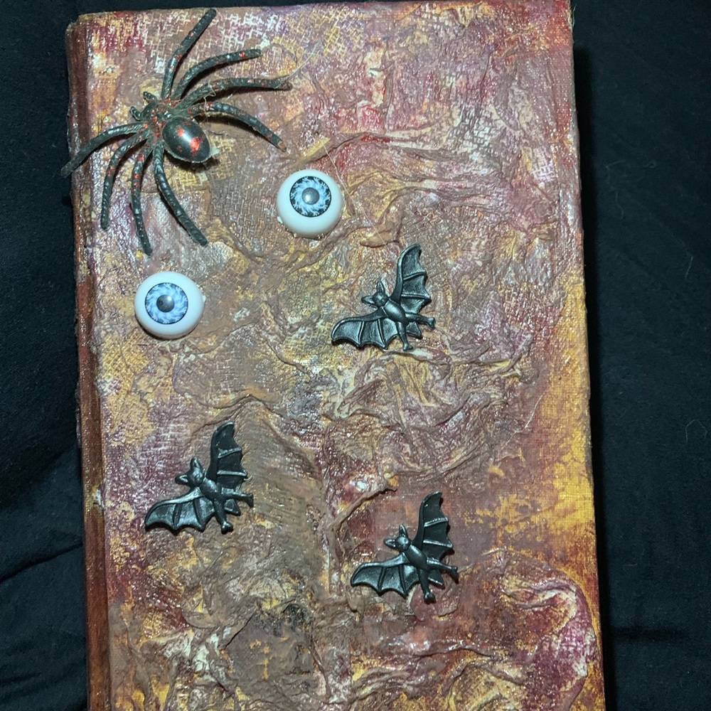 Spooky Eyes Book Decor Halloween Handmade